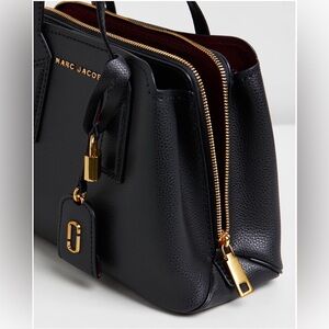 Marc Jacobs Black Leather Satchel with Burgundy Interior Trim